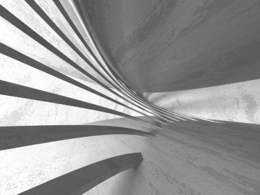 Geometrik beton mimari 3d arka plan.