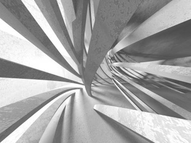 Geometrik beton mimari 3d arka plan.