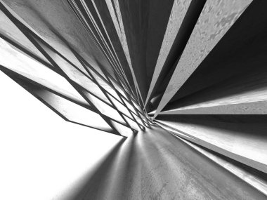 Geometrik beton mimari 3d arka plan.
