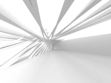 3D illüstrasyon soyut modern beyaz render mimari arka plan.  