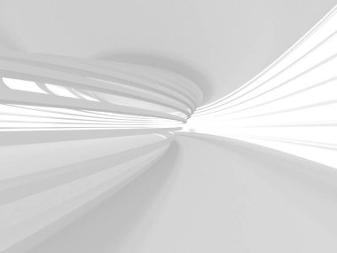 3D illüstrasyon soyut modern beyaz render mimari arka plan.  