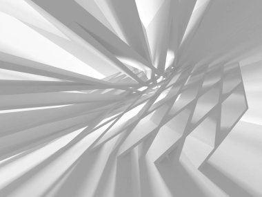 3D illüstrasyon soyut modern beyaz render mimari arka plan.  