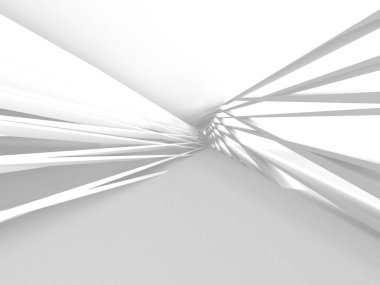 3D illüstrasyon soyut modern beyaz render mimari arka plan.  