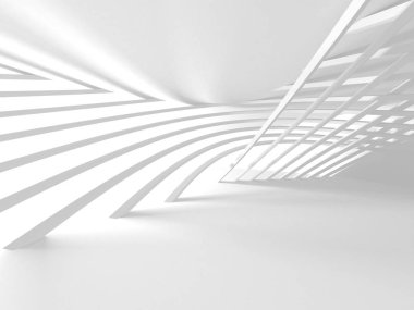 3D illüstrasyon soyut modern beyaz render mimari arka plan.  