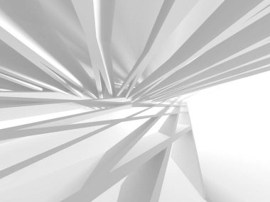 3D illüstrasyon soyut modern beyaz render mimari arka plan.  