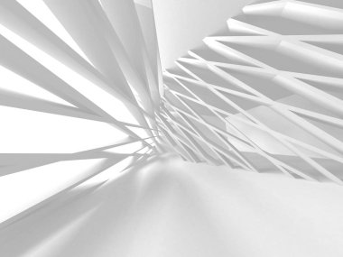 3D illüstrasyon soyut modern beyaz render mimari arka plan.  
