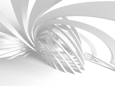 3D illüstrasyon soyut modern beyaz render mimari arka plan.  