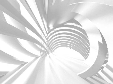 3D illüstrasyon soyut modern beyaz render mimari arka plan.  