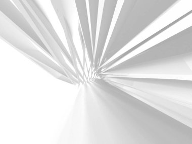 3D illüstrasyon soyut modern beyaz render mimari arka plan.  