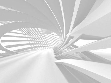 3D illüstrasyon soyut modern beyaz render mimari arka plan.  