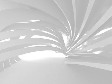 Beyaz Mimarlık İnşaat modern 3d render iç arka plan.