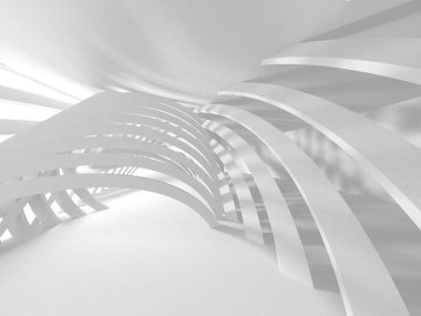 Beyaz Mimarlık İnşaat modern 3d render iç arka plan.