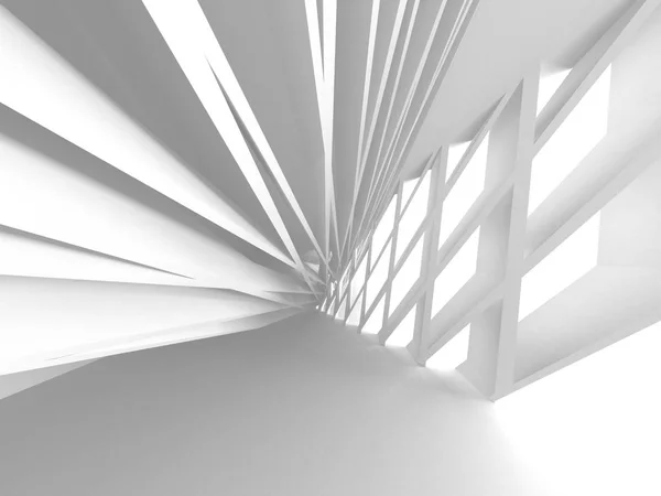Ilustracja Render Futurystyczna Architektura Biały Wzór Tła — Zdjęcie stockowe