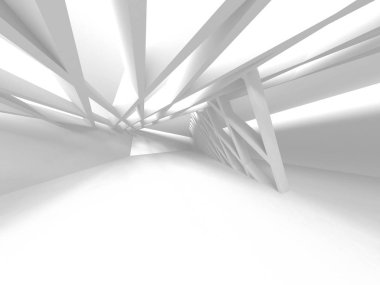 3D illüstrasyon soyut modern beyaz render mimari arka plan.  