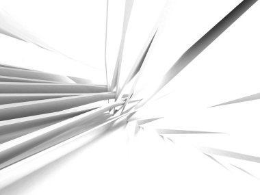 Beyaz Mimarlık İnşaat modern 3d render iç arka plan.