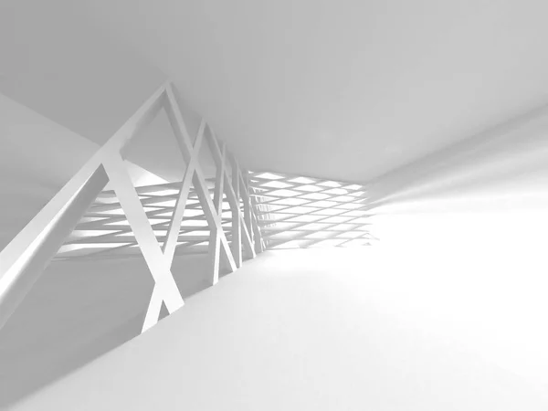 Arquitectura Blanca Construcción Moderna Renderizar Fondo Interior — Foto de Stock