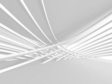 Beyaz Mimarlık İnşaat modern 3d render iç arka plan.