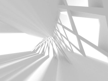 3D illüstrasyon soyut modern beyaz render mimari arka plan.  