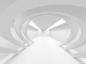 Abstract Modern White Architecture Background. 3d Render Illustration