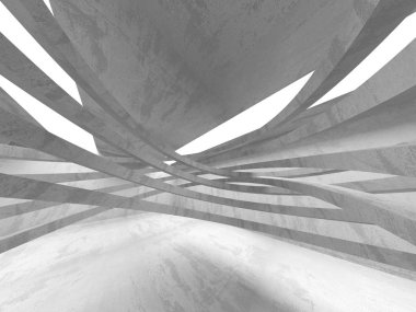 Beton mimari arka plan. Soyut boş karanlık oda. 3D render illüstrasyon