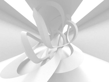 Beton mimari arka plan. Soyut boş karanlık oda. 3D render illüstrasyon