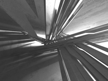 Beton mimari arka plan. Soyut boş karanlık oda. 3D render illüstrasyon