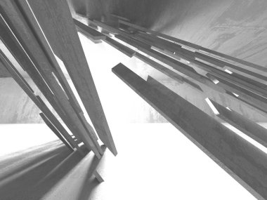 Beton mimari arka plan. Soyut boş karanlık oda. 3D render illüstrasyon