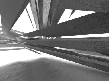 Geometrik beton mimari arka plan. 3D render illüstrasyon