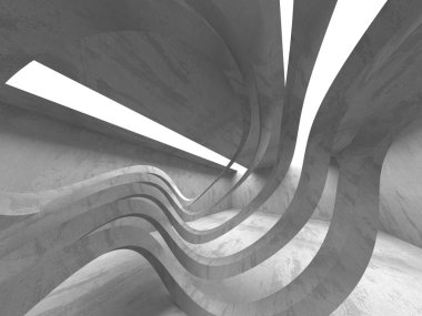 Geometrik beton mimari arka plan. 3D render illüstrasyon