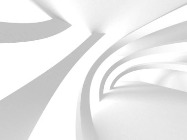 Soyut modern beyaz mimari arka planı. 3d resimleme