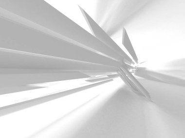 Soyut modern beyaz mimari arka planı. 3d resimleme