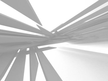 Soyut modern beyaz mimari arka planı. 3d resimleme