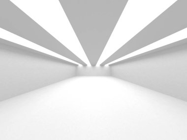 Soyut modern beyaz mimari arka planı. 3d resimleme