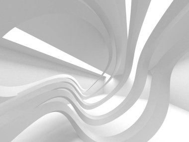 Soyut modern beyaz mimari arka planı. 3d resimleme