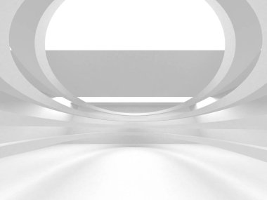 Soyut modern beyaz mimari arka planı. 3d resimleme