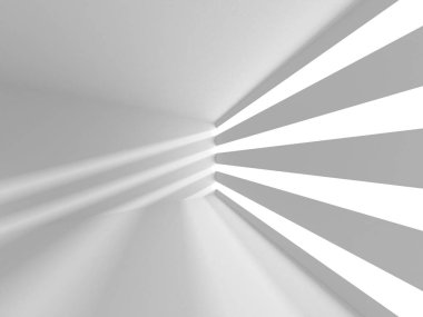 Soyut modern beyaz mimari arka planı. 3d resimleme