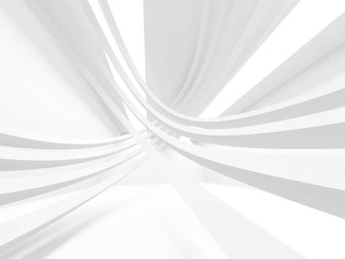 Soyut modern beyaz mimari arka planı. 3d resimleme