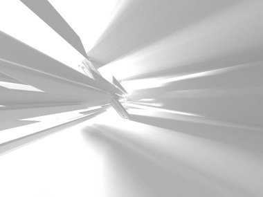 Soyut modern beyaz mimari arka planı. 3d resimleme