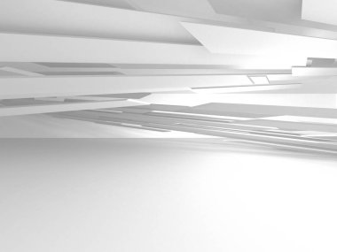 Soyut modern beyaz mimari arka planı. 3d resimleme