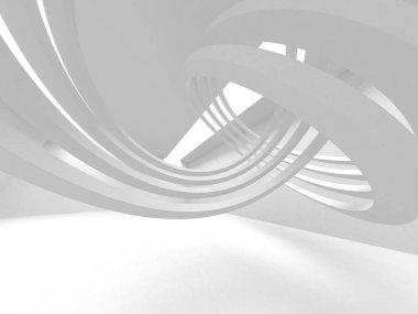 Soyut modern beyaz mimari arka planı. 3d resimleme