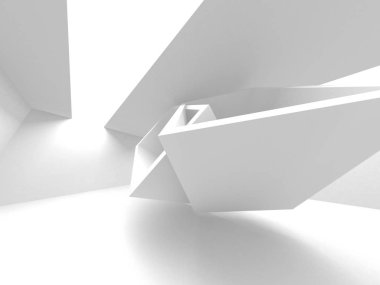 Soyut modern beyaz mimari arka planı. 3d resimleme