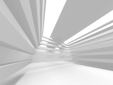 Soyut modern beyaz mimari arka planı. 3d resimleme