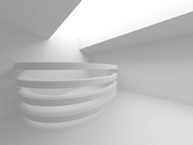 Soyut modern beyaz mimari arka planı. 3d resimleme