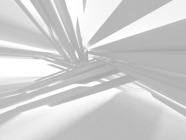 Soyut modern beyaz mimari arka planı. 3d resimleme