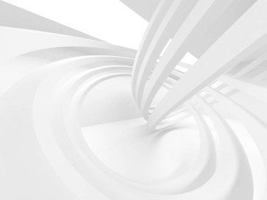 Soyut modern beyaz mimari arka planı. 3d resimleme