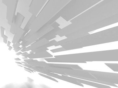 Soyut modern beyaz mimari arka planı. 3d resimleme