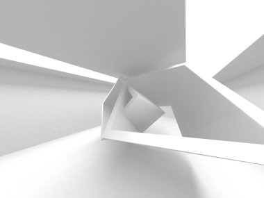 Soyut modern beyaz mimari arka planı. 3d resimleme