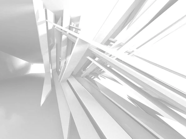 Abstract Modern White Architecture Background. 3d Render Illustration