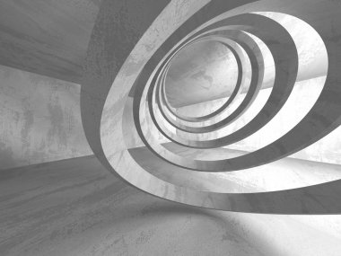 Karanlık Bodrum boş odası iç. Beton duvarlar. Mimari arka plan. 3D render illüstrasyon