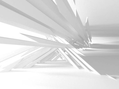 Beyaz Mimarlık inşaat Modern iç arka plan. 3D render illüstrasyon